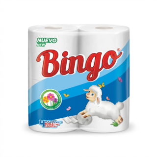 Papel higiénico BINGO (4 rollos de 170 hojas)
